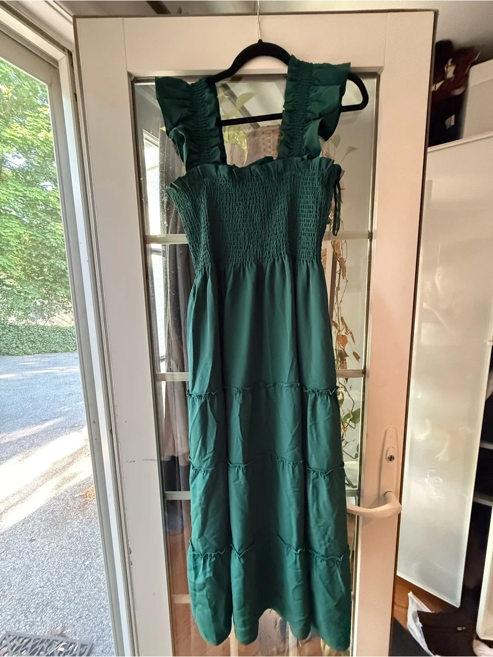 HILL HOUSE ELLIS CREPE DRESS - FOREST GREEN - Picture 2 of 3
